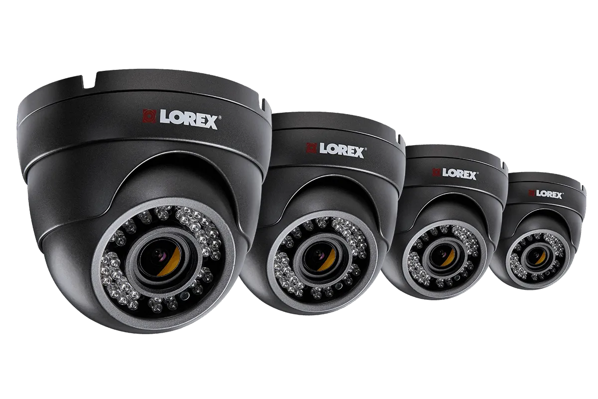 1080p HD Security Dome Cameras with 3x Zoom Motorized Varifocal Zoom Lenses, 150ft Night Vision (4-pack)