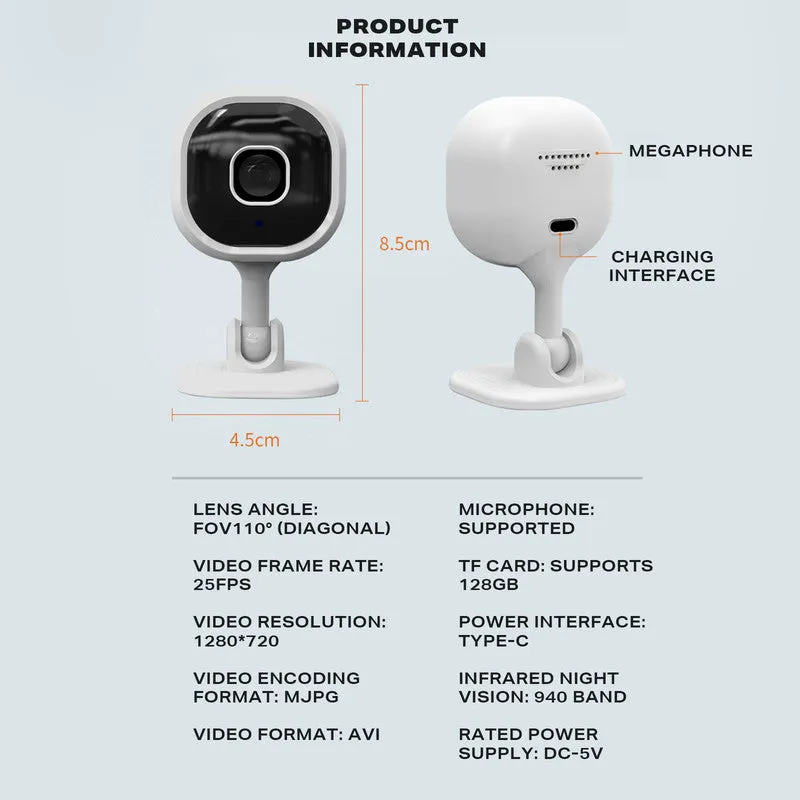 1080P HD WiFi Security Smart IP Camera | Wireless Home CCTV System | Indoor Monitor
