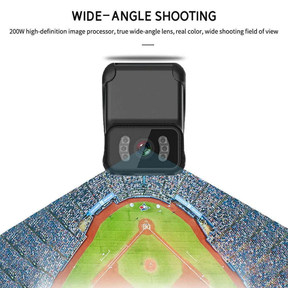1080P Video Camera Wireless WiFi Action Camera Wide Angle Lens Loop Video Recording Nigh Vision Daily Waterproof Built-in Battery Microphone with Backside Clip