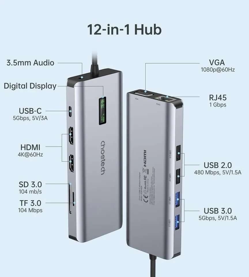 12-in-1 USB-C Multiport Adapter | HUB-M26