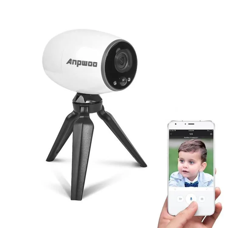 1.3MP 960P Wifi IP Camera | Tripod Holder | Motion Detection | Night Vision | White