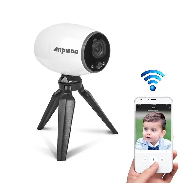 1.3MP 960P Wifi IP Camera | Tripod Holder | Motion Detection | Night Vision | White