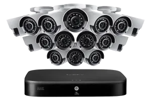 16-Channel Security System with Sixteen 4K (8MP) Cameras featuring Smart Motion Detection and Color Night Vision