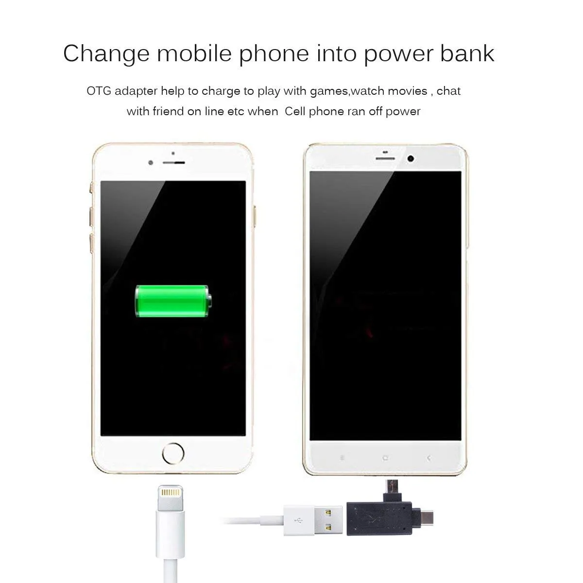 2-in-1 OTG Adapter | Type C | Micro USB Port Male to USB Female
