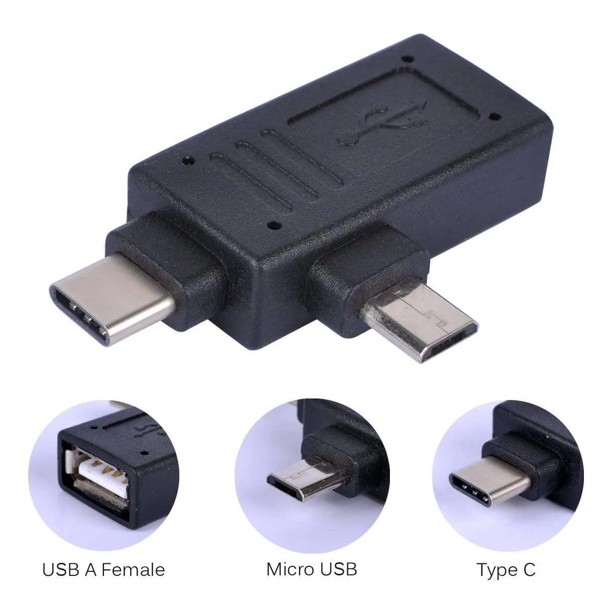 2-in-1 OTG Adapter | Type C | Micro USB Port Male to USB Female