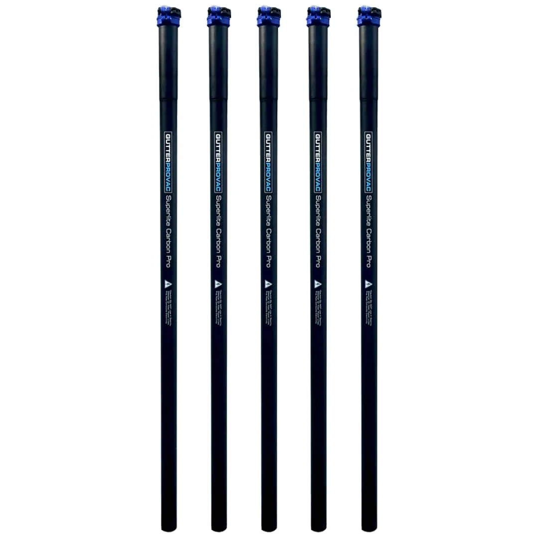 20 Gallon Cyclone II 3600W Polypropylene Gutter Vacuum with 20 Foot Carbon Fiber Clamping Poles and Bag