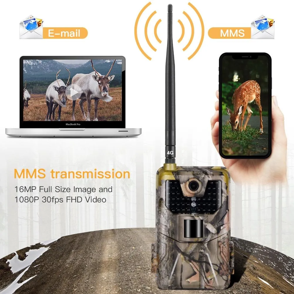 20MP 2K Wildlife Hunting Trail Camera | Night Vision | 4G Cellular Surveillance