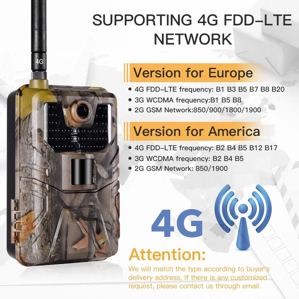 20MP 2K Wildlife Hunting Trail Camera | Night Vision | 4G Cellular Surveillance