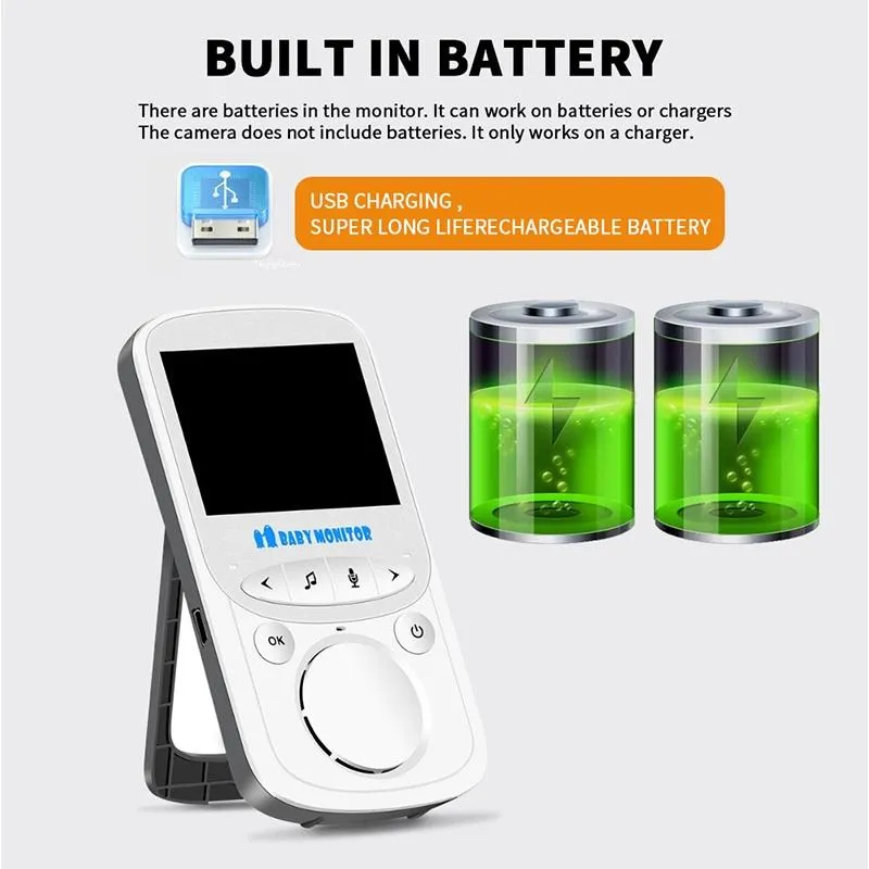 2.4 LCD Wireless Baby Monitor with Night Vision & Two-Way Talk