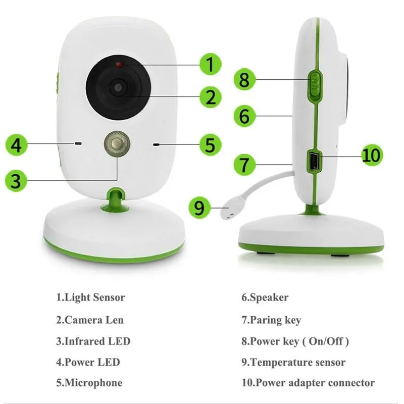 2.4 Wireless Baby Monitor with LCD Night Vision & Two-Way Talk | White