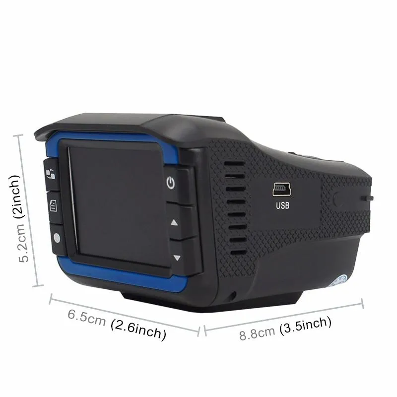 2.4" Video Camera DVR & Radar Detector | HD 720P