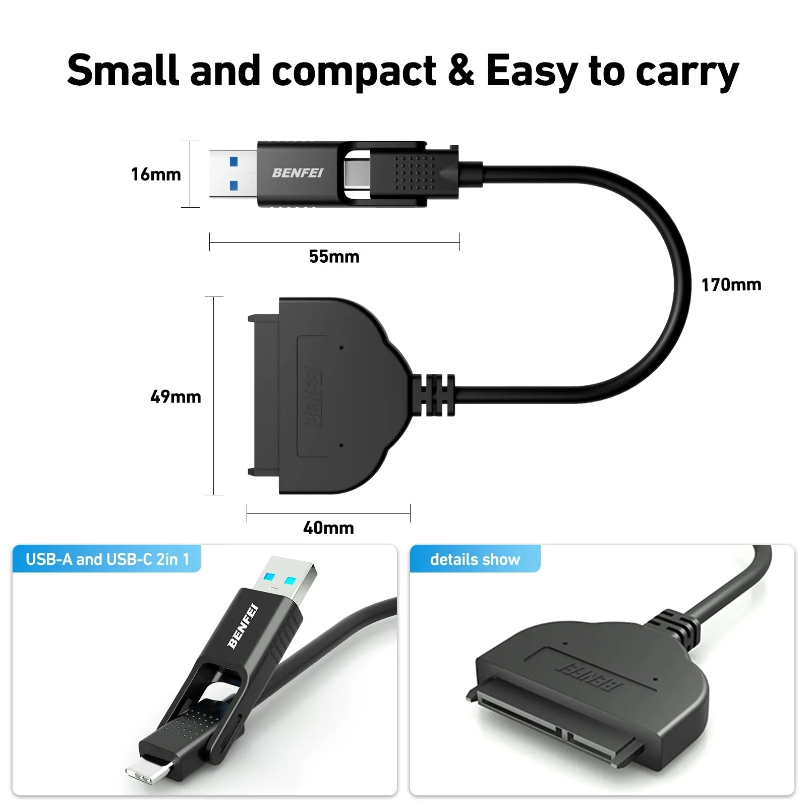 2in1 USB-C/USB 3.0 to SATA III Hard Drive Adapter