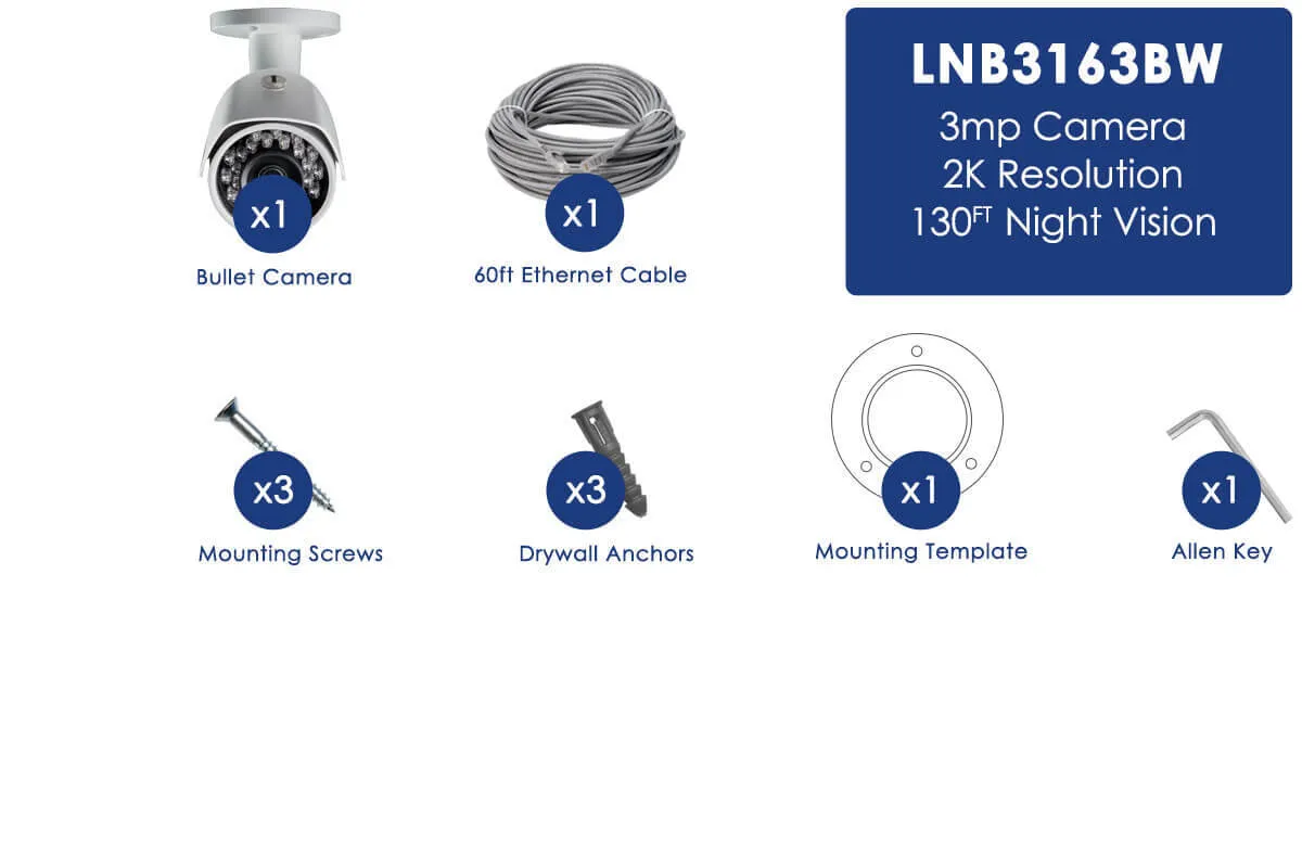 3 Megapixel HD Security Camera with Long Range Night Vision