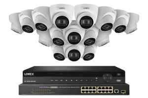 32-Channel NVR System with 4K (8MP) IP Dome Cameras with Listen-In Audio
