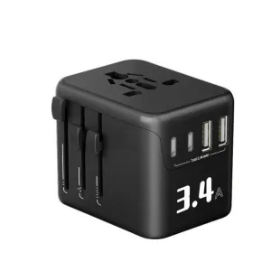 3.4A 2A   2C محول طاقة عالمي . Universal Tools 3.4A 2A 2C Universal Power Adapter,