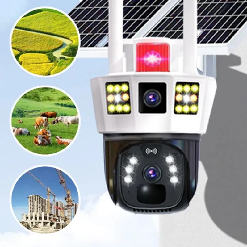360 Smart Solar Surveillance Camera with Three-screen Monitoring