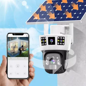 360 Smart Solar Surveillance Camera with Three-screen Monitoring