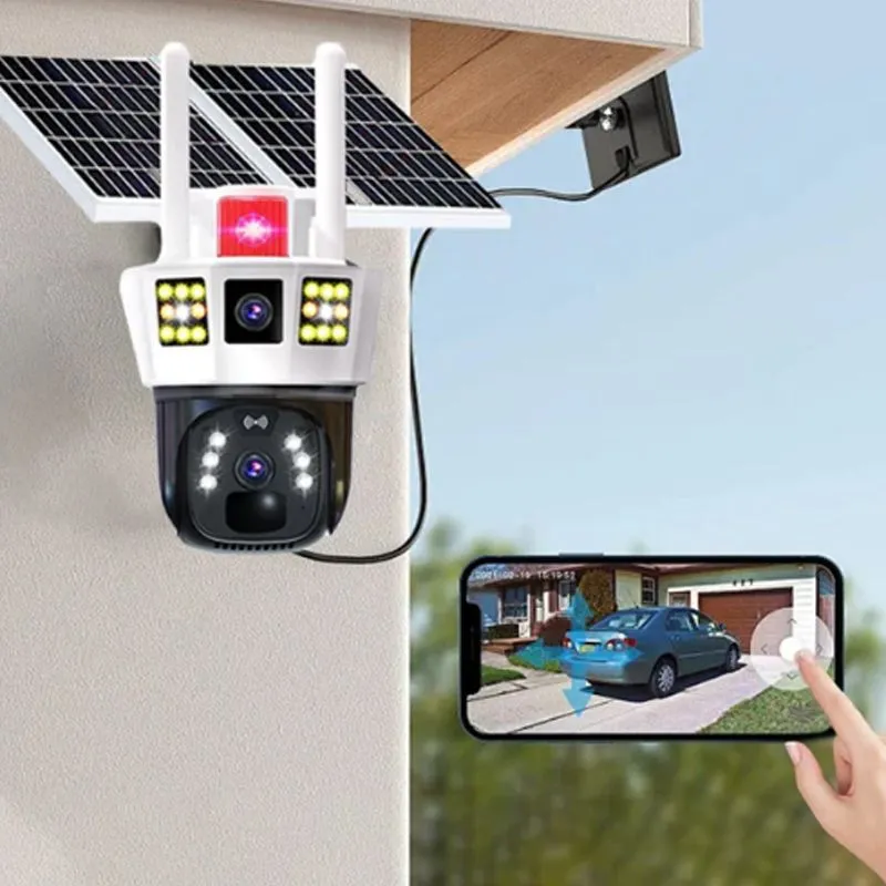 360 Smart Solar Surveillance Camera with Three-screen Monitoring