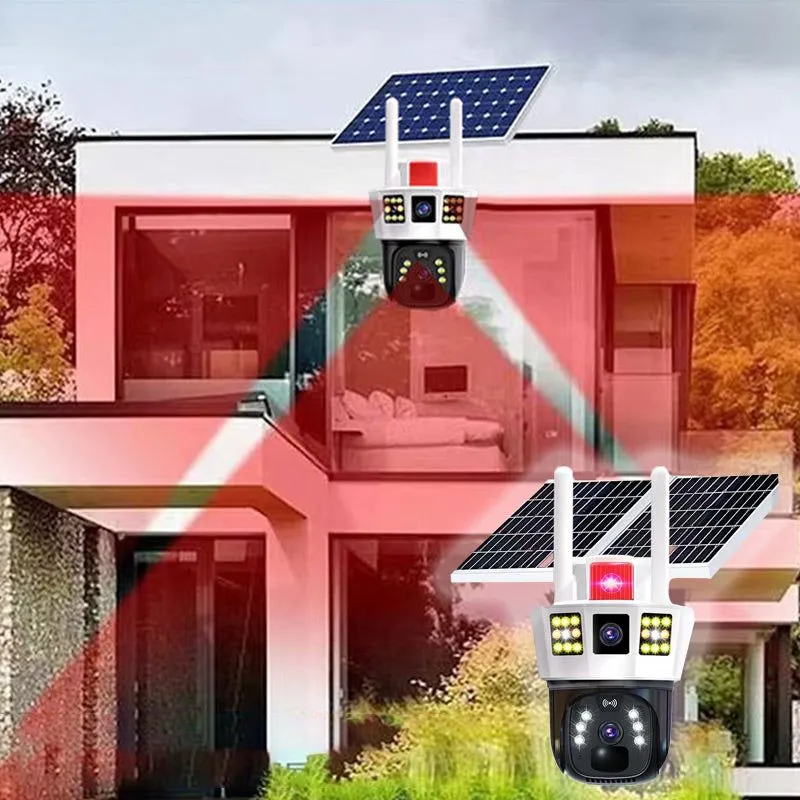 360 Smart Solar Surveillance Camera with Three-screen Monitoring