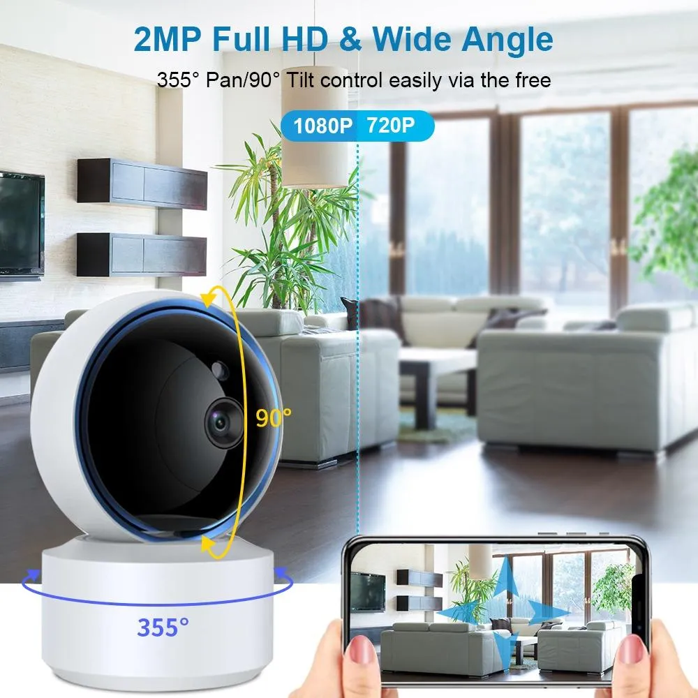 360° Wifi Smart Security Camera | 3.0MP Resolution | TF Card Support | Two-Way Audio | Motion Detection | Night Vision