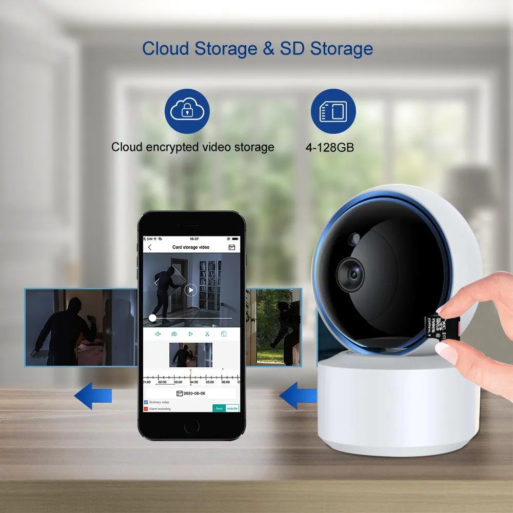 360° Wifi Smart Security Camera | 3.0MP Resolution | TF Card Support | Two-Way Audio | Motion Detection | Night Vision