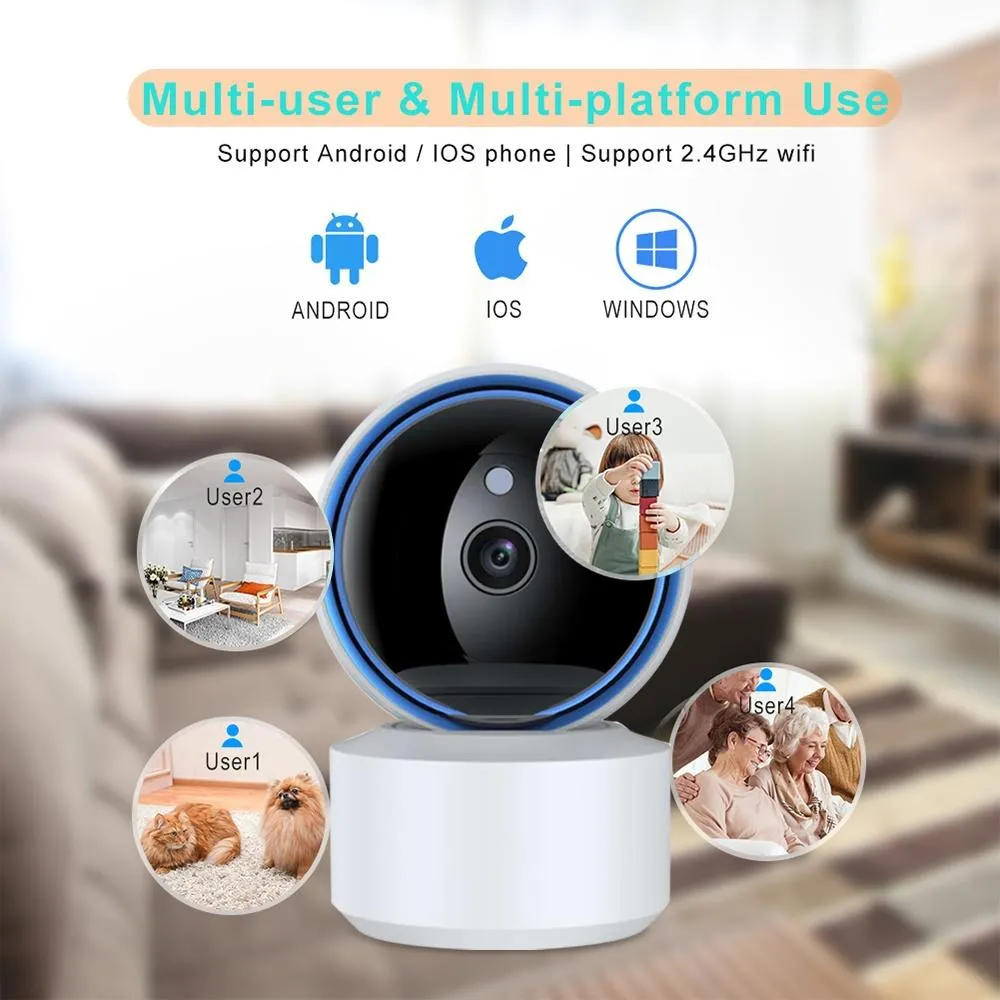360° Wifi Smart Security Camera | 3.0MP Resolution | TF Card Support | Two-Way Audio | Motion Detection | Night Vision