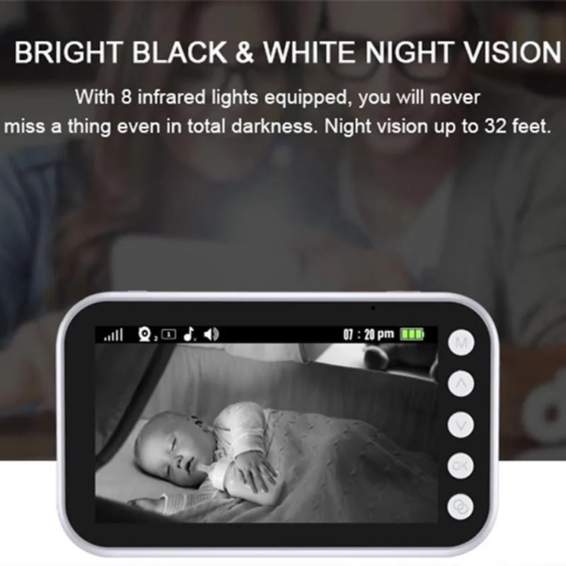 360° Wireless Baby Monitor | Night Vision Camera | 4.3 Inch