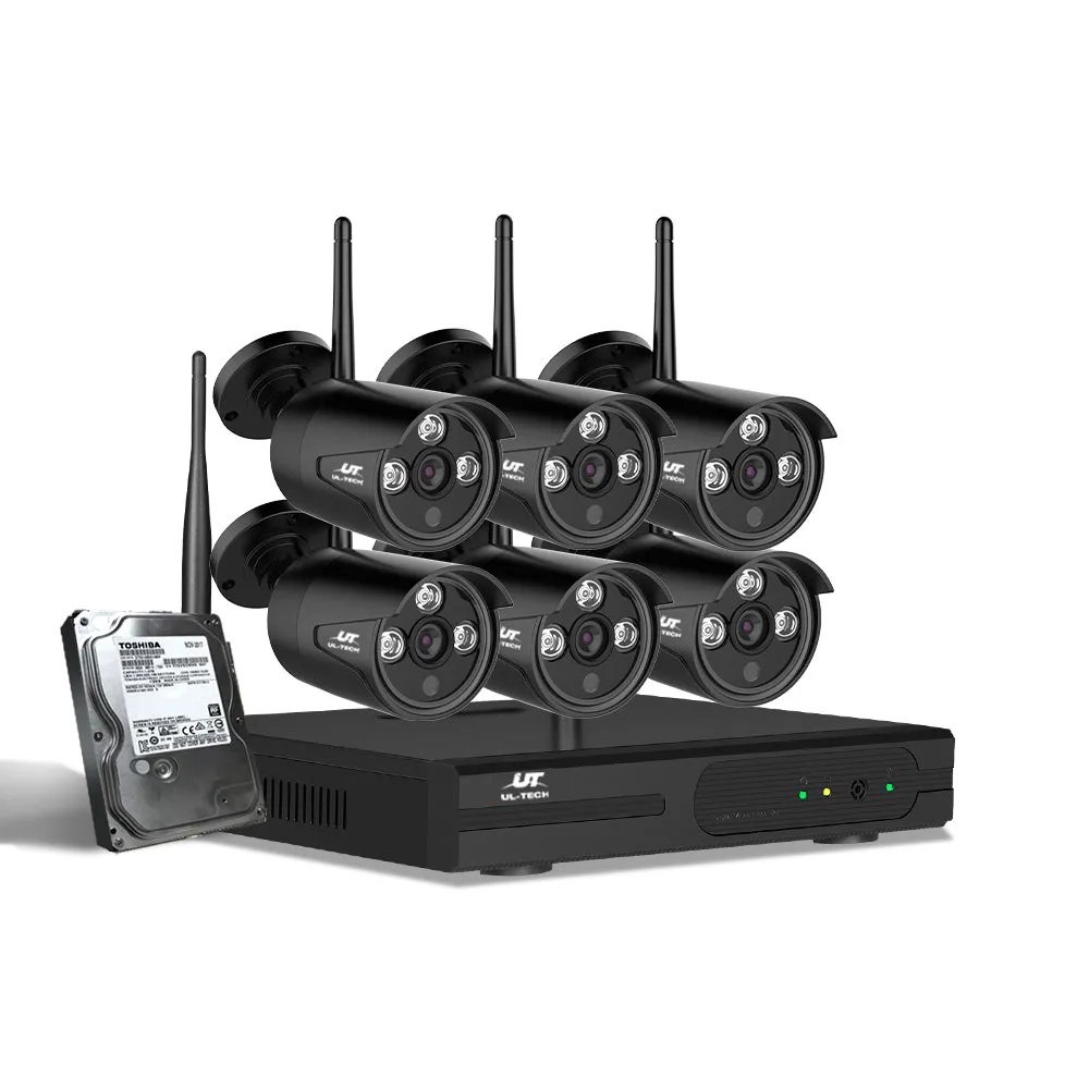 3MP HD Motion Detection Wireless CCTV System, 6 Cameras, 1TB UL-tech