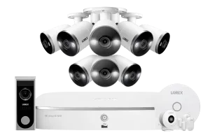 4K 8-channel 2TB Wired NVR System with 8 Smart Deterrence Cameras   Smart Sensor Kit and FREE 1080p Doorbell