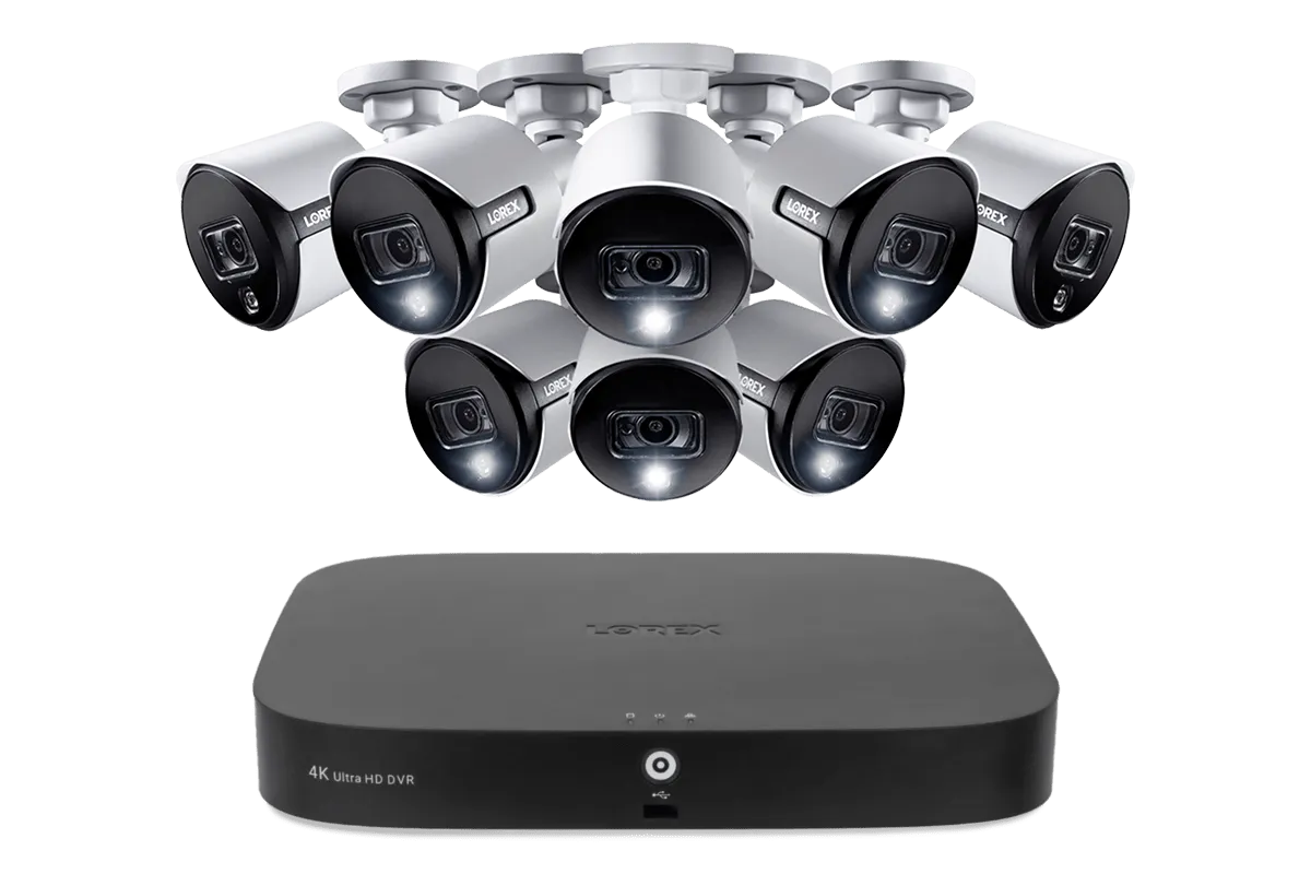 4K 8-Channel 2TB Wired NVR System with Smart Deterrence and Smart Motion Detection Cameras