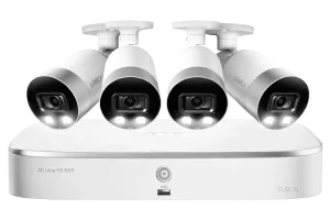 4K Ultra HD 8-Channel IP Security System with 4 Smart Deterrence 4K (8MP) Cameras, Smart Motion Detection and Smart Home Voice Control