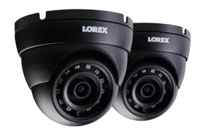 4MP Metal Dome Camera with 150FT Color Night Vision, HEVC, Black (2-pack)
