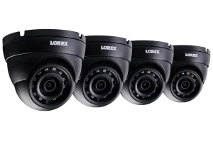 4MP Metal Dome Camera with 150FT Color Night Vision, HEVC, Black (4-pack)