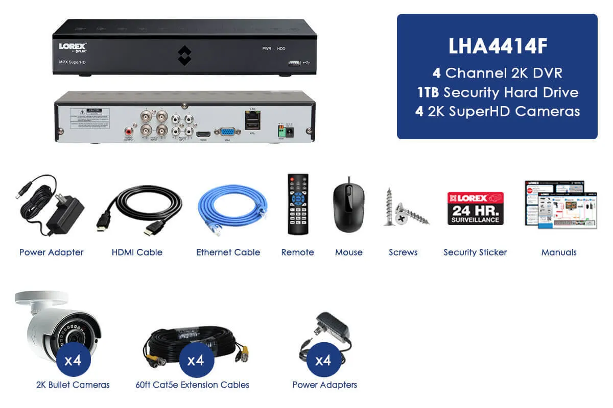 4MP Super HD 4 Channel Security System