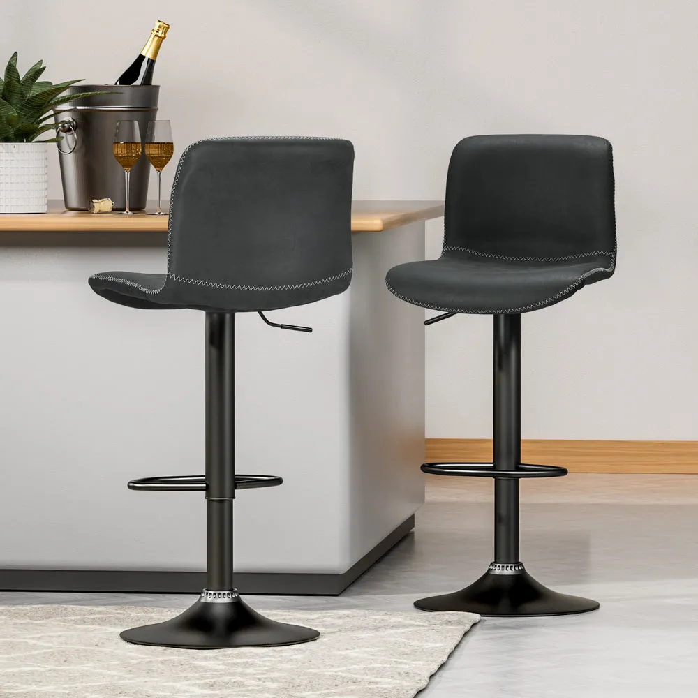 4x Bar Stools | Kitchen Swivel | Gas Lift Chairs | Black