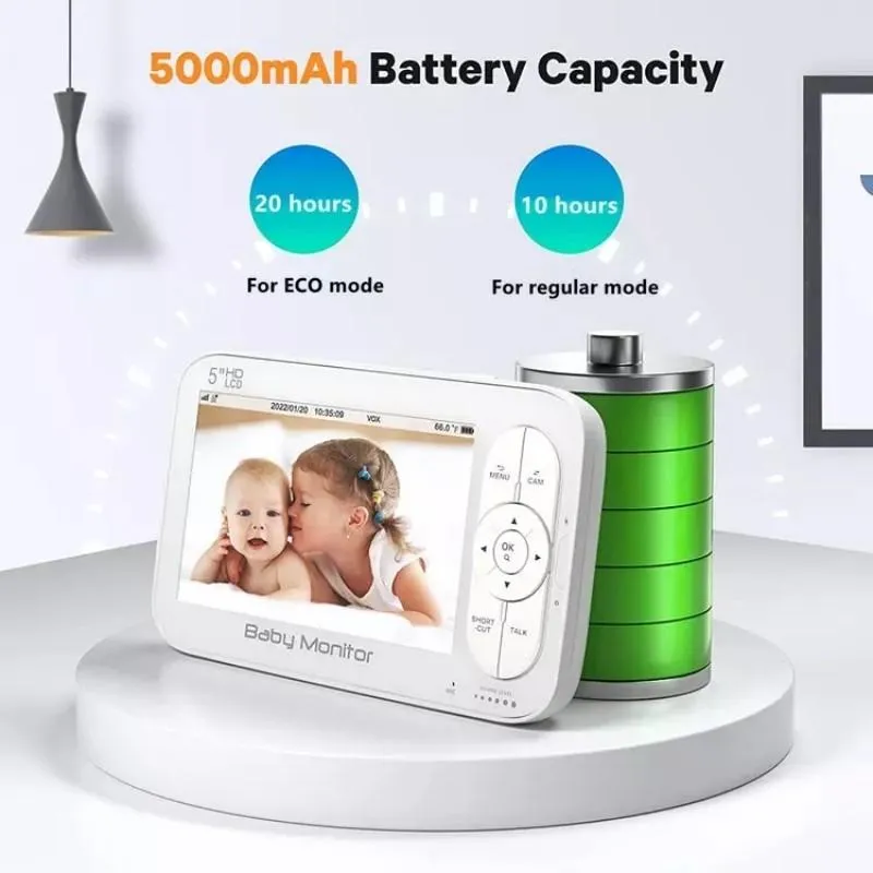 5 Wireless Video Baby Monitor | 5” Screen | Built-In Camera