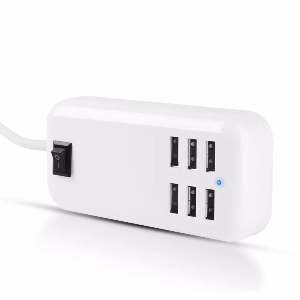 6 USB Socket Power Supply Strip Plug USB Power Charger Adapter