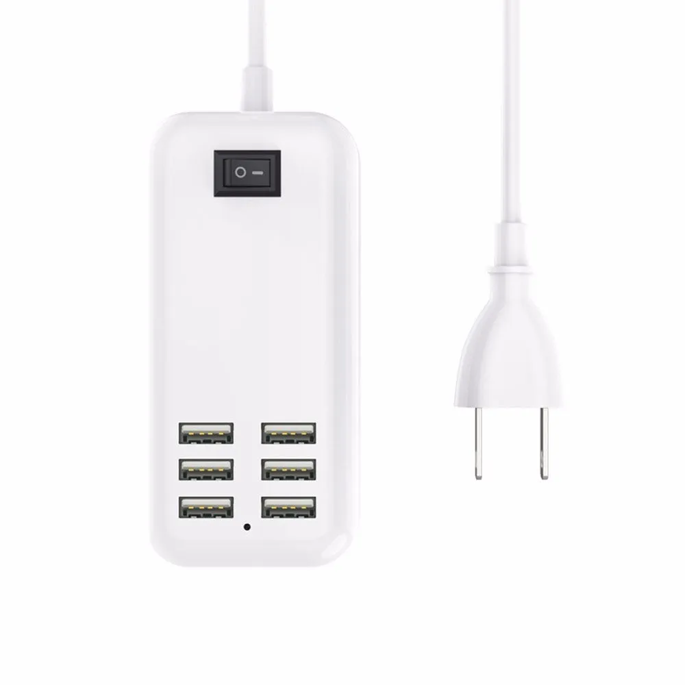 6 USB Socket Power Supply Strip Plug USB Power Charger Adapter
