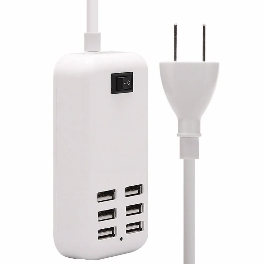6 USB Socket Power Supply Strip Plug USB Power Charger Adapter