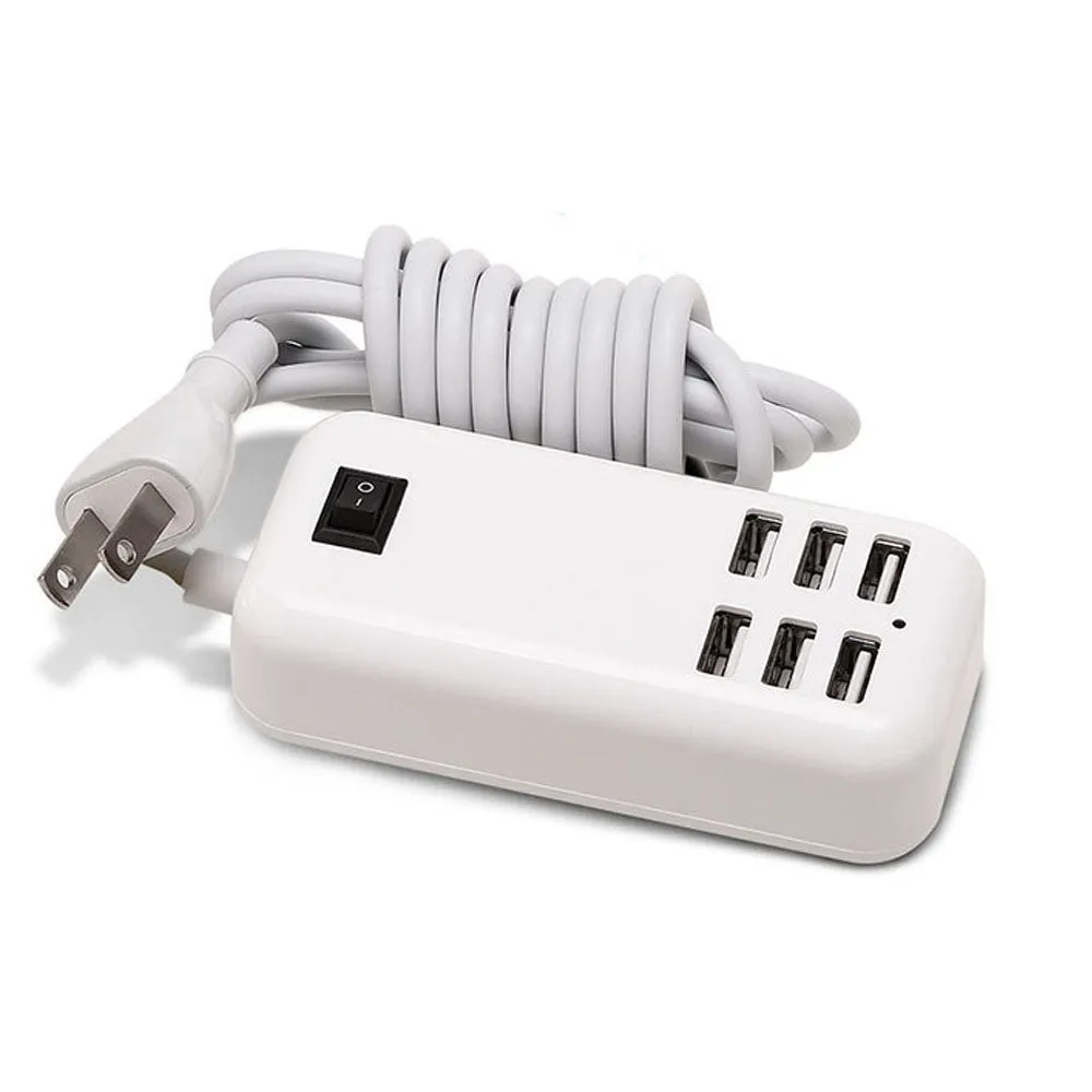 6 USB Socket Power Supply Strip Plug USB Power Charger Adapter