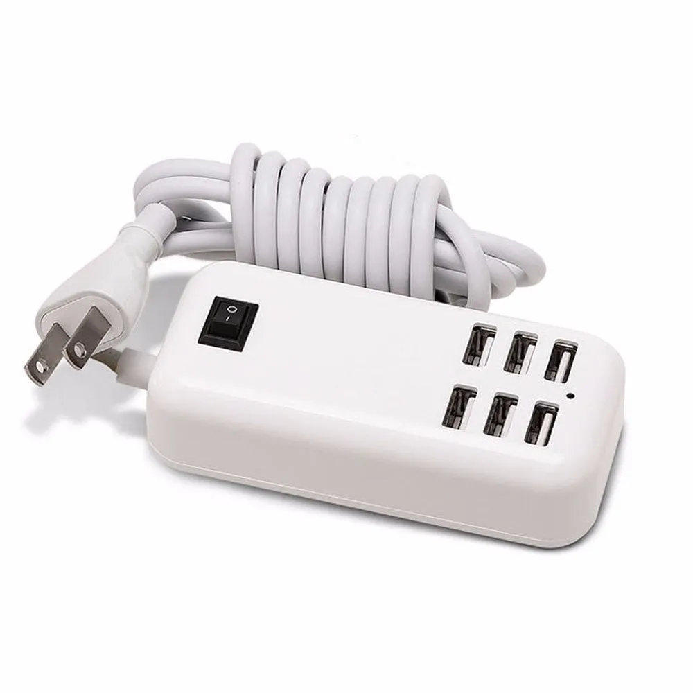 6 USB Socket Power Supply Strip Plug USB Power Charger Adapter
