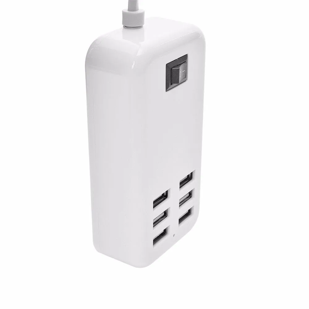 6 USB Socket Power Supply Strip Plug USB Power Charger Adapter