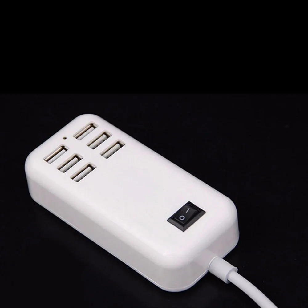 6 USB Socket Power Supply Strip Plug USB Power Charger Adapter