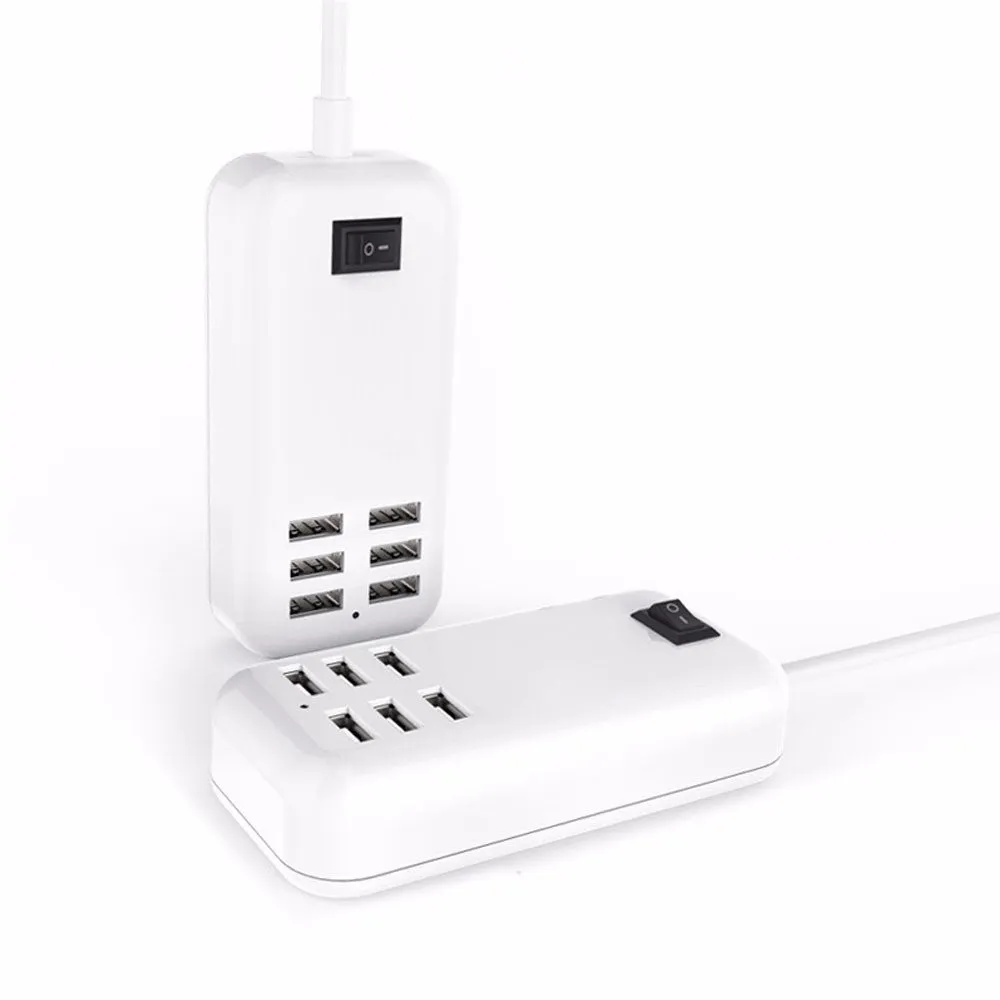 6 USB Socket Power Supply Strip Plug USB Power Charger Adapter