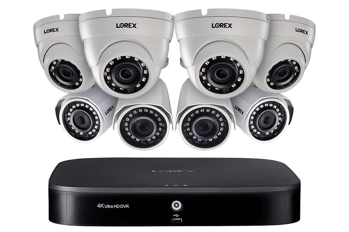 8-Channel Security System with Eight 1080p HD Outdoor Cameras, Advanced Motion Detection and Smart Home Voice Control