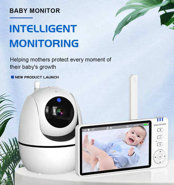 ABM501 5-Inch 1080p Wireless Video Baby Monitor PTZ.  جهاز مراقبة الأطفال اللاسلكي ABM501، 5 بوصات، بدقة 1080
