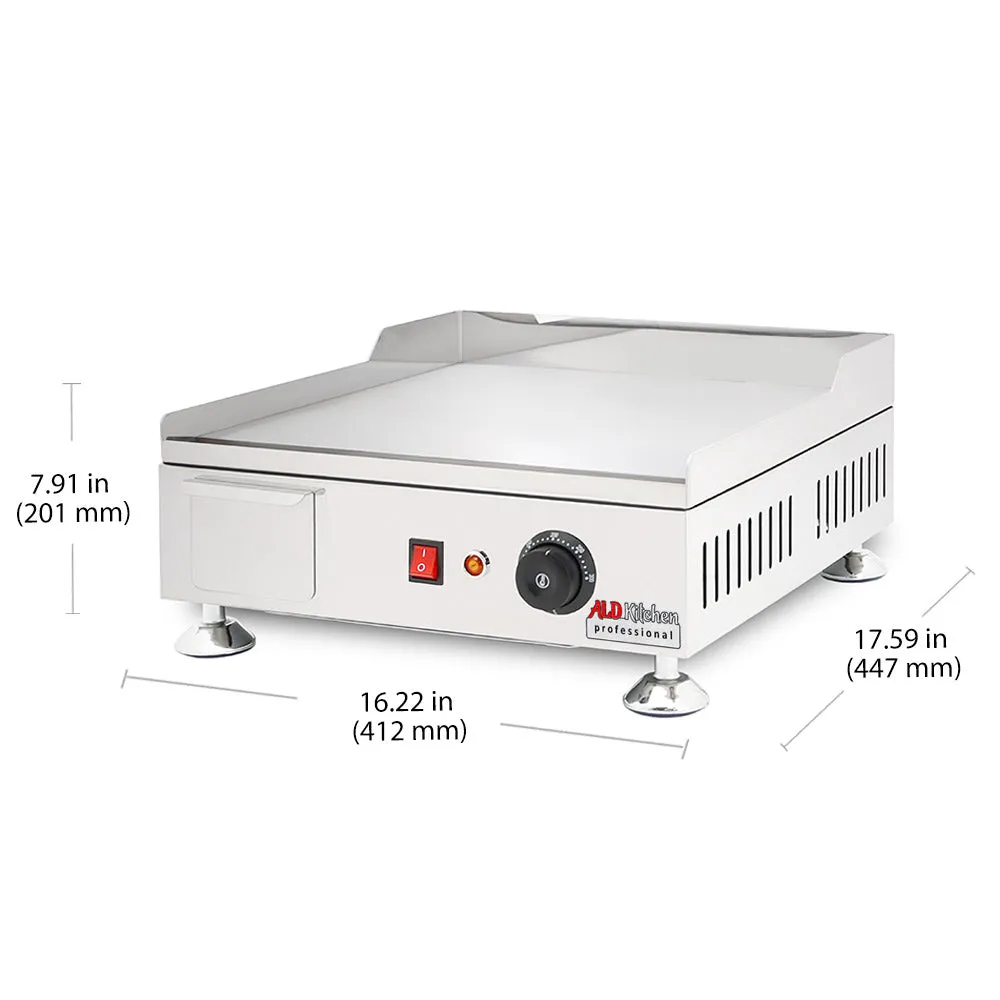ALDKitchen Flat Top Griddle | Teppanyaki Grill with Singe, Dual or Triple Thermostat | Manual | Nonstick