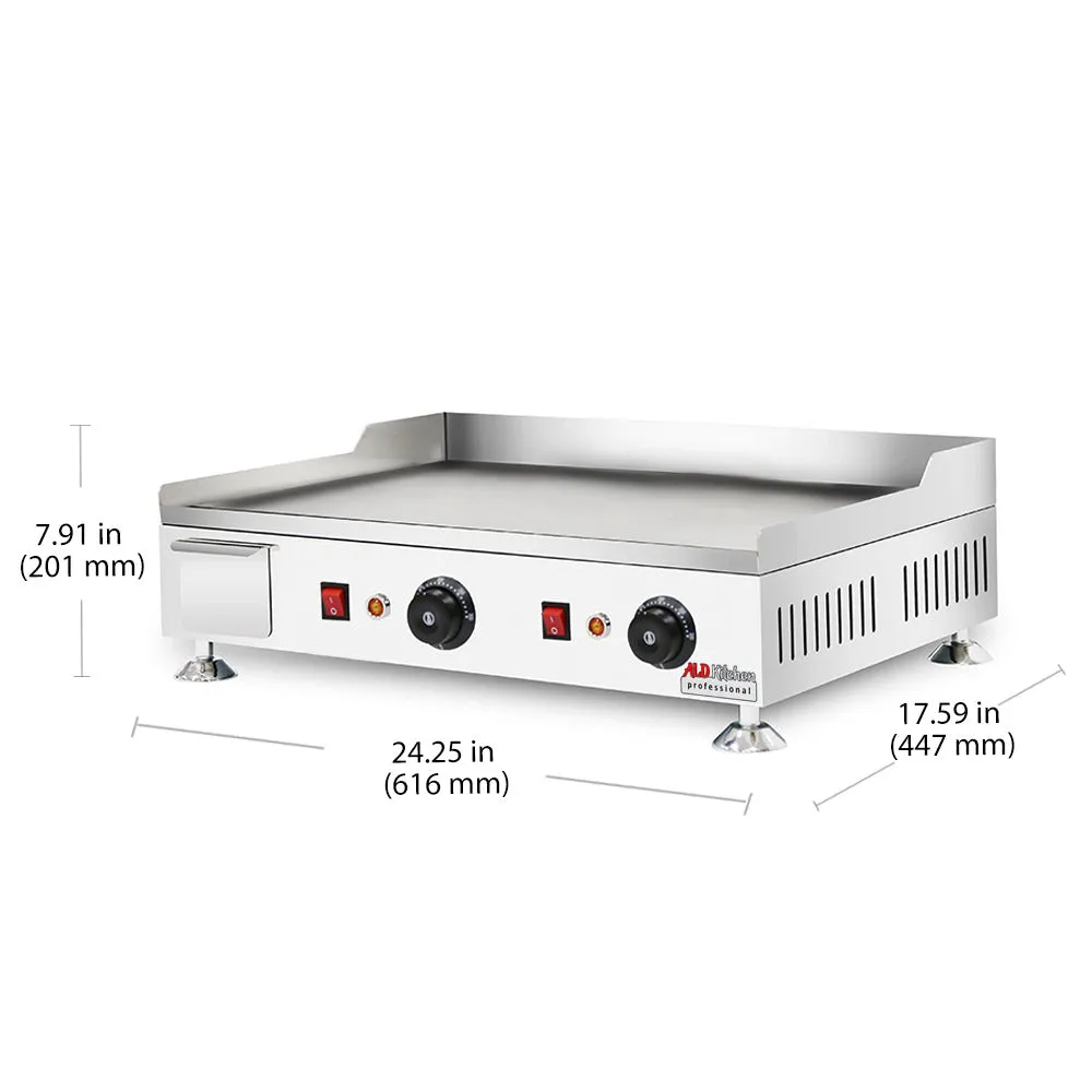 ALDKitchen Flat Top Griddle | Teppanyaki Grill with Singe, Dual or Triple Thermostat | Manual | Nonstick