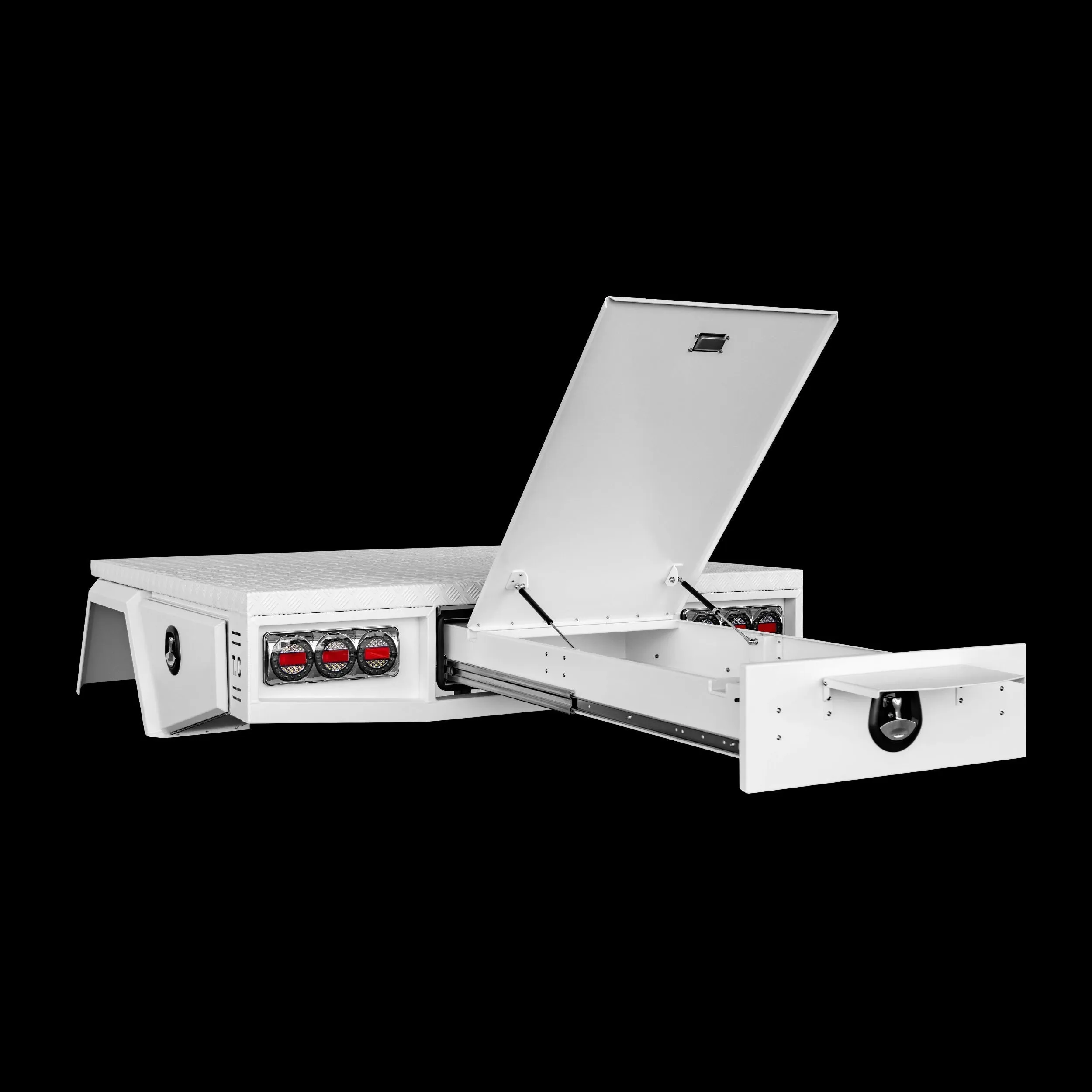 Aluminium Tray 2100mm No Headboard - White
