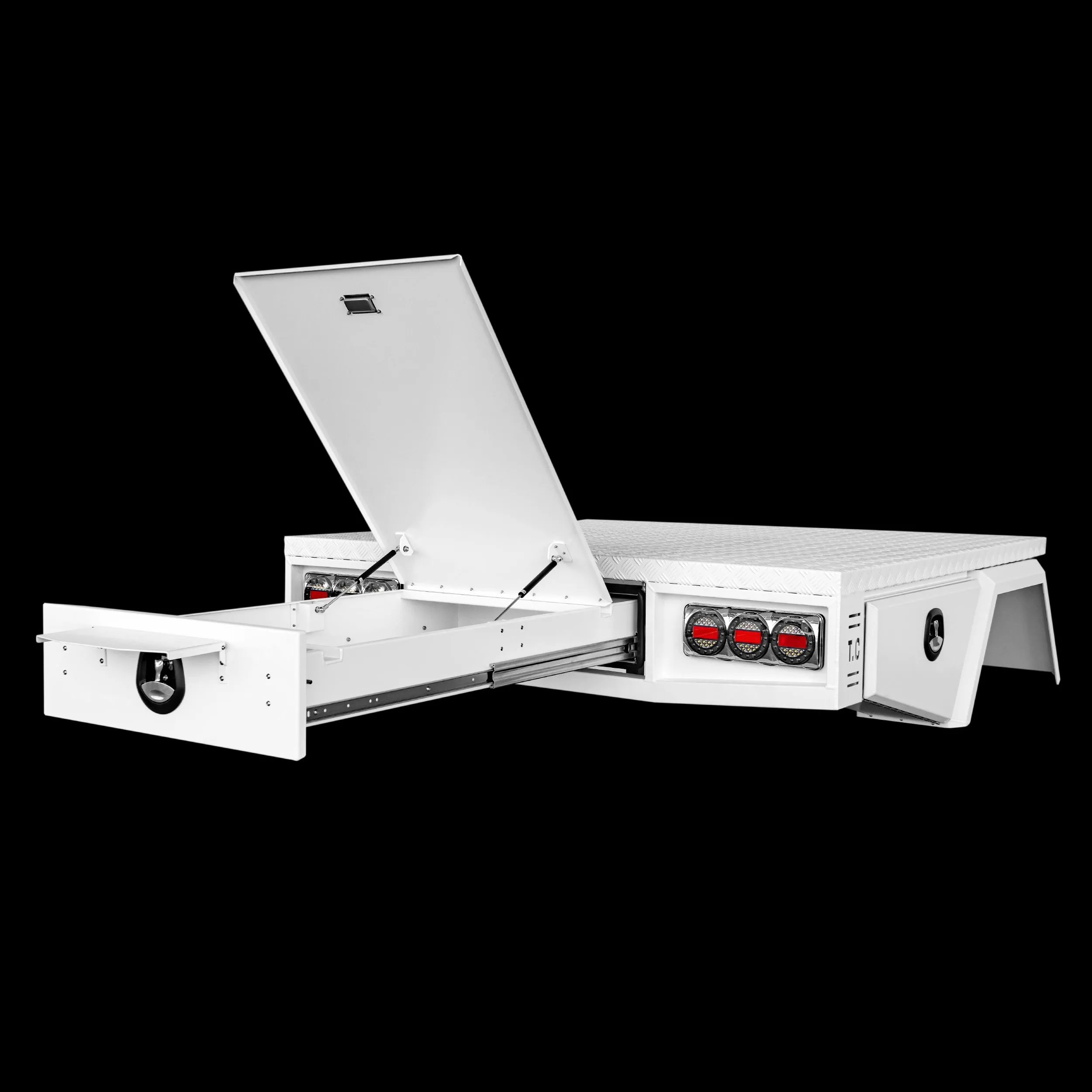Aluminium Tray 2100mm No Headboard - White